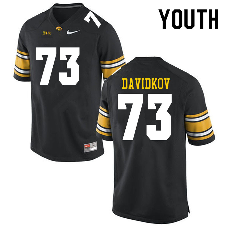 Youth #73 David Davidkov Iowa Hawkeyes College Football Jerseys Sale-Black - Click Image to Close